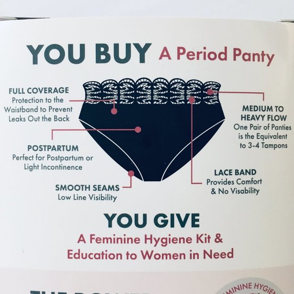 The Her. Inc XL Black Period Panties Maya Machine Washable Women's Underwear - Picture 4 of 16